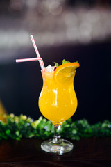 Gin lime cocktail with pineapple juice and served ice cold