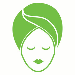 face mask cosmetic clean salon spa skin care green icon