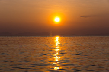 Andaman sea on sunset