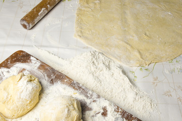 dough on a wooden Board