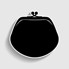 Purse sign. Sticker style icon