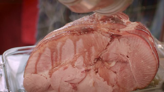 Baked Ham with Brown Sugar-Honey Glaze
