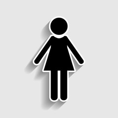 Woman sign. Sticker style icon