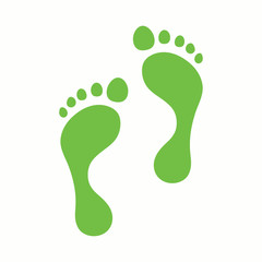 Fototapeta na wymiar feet step foot care green icon