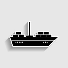 Obraz premium Ship sign. Sticker style icon