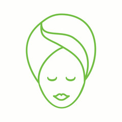 face mask cosmetic clean salon spa skin care green icon