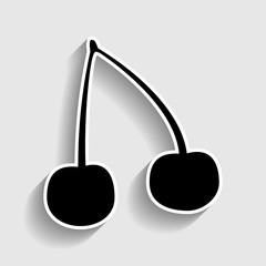 Cherry sign. Sticker style icon