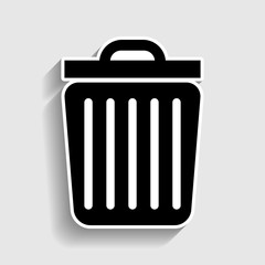 Trash sign. Sticker style icon