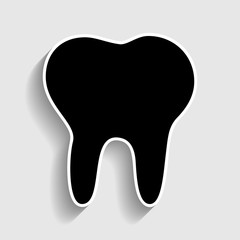 Tooth sign. Sticker style icon