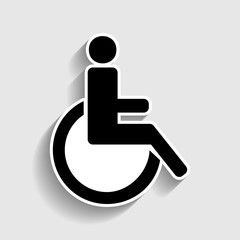 Disabled sign. Sticker style icon