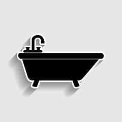 Bathtub sign. Sticker style icon
