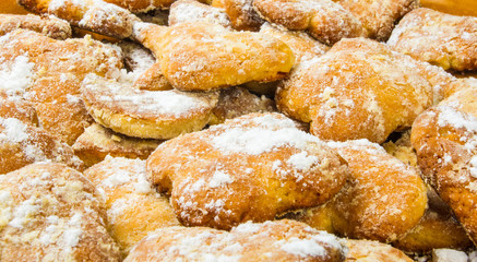 homemade cookies in powdered sugar