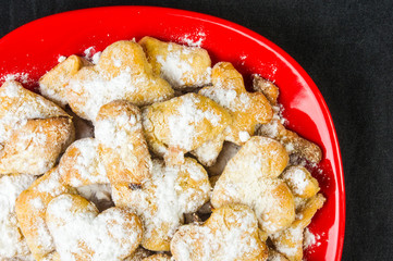homemade cookies in powdered sugar