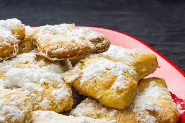 homemade cookies in powdered sugar