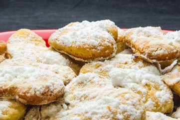 homemade cookies in powdered sugar