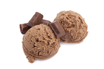 chocolate bar on ice cream scoops