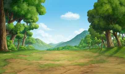 painting for jungle and mountain