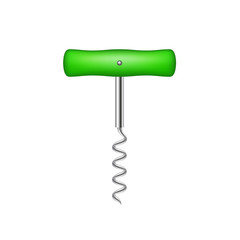 Corkscrew with wooden handle in green design