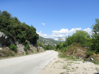 Mountain serpentine road view in the heart of Europe