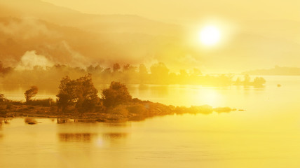 Sunrise over the Mekong River at Khong Chiam district, Thailand