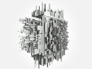 3D rendering of abstract greeble.Abstract background.