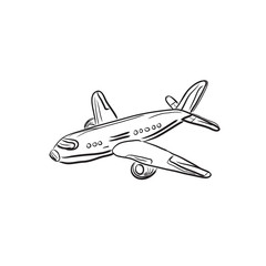 airplane, design element, sketch, vector illustration