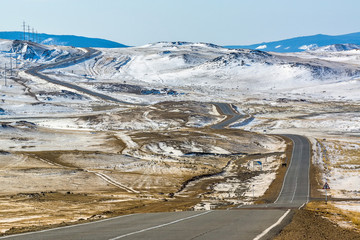 highway on Tazheranskaya steppe