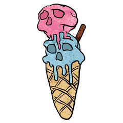 skull ice cream.vector illustration