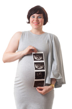 Holding fetus ultrasound image