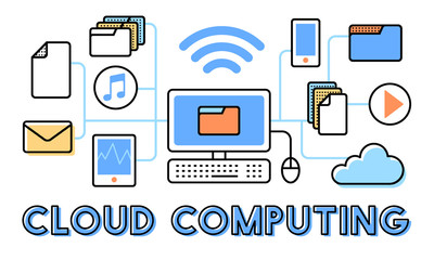 Cloud Computing Connection Data Information Storage Concept