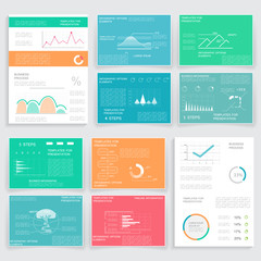 Business graphics brochure, cover layout and infographics