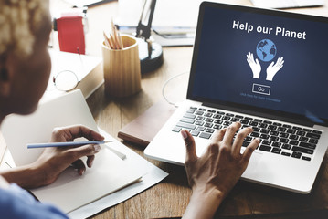 Help Our Planet Environmental Conservation Support Concept