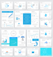 Business graphics brochure, vector set
