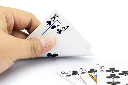 King and ace clubs of poker game