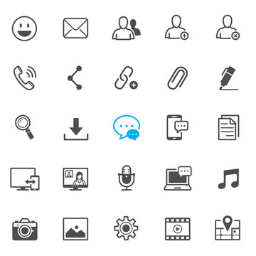 Chat application icons with White Background