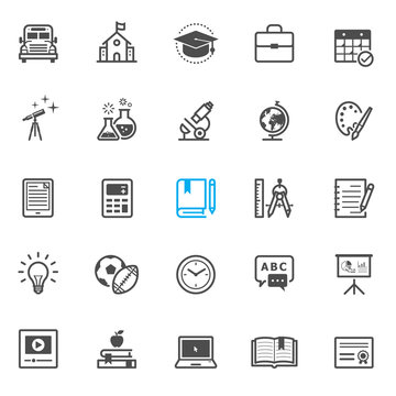Education icons with White Background