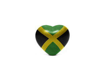 heart with national flag of jamaica