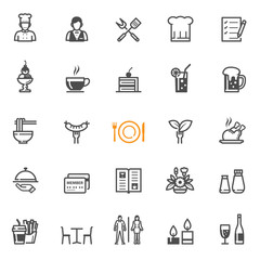 Restaurant icons with White Background
