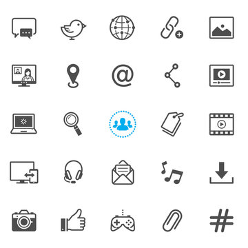 Social media icons with White Background 