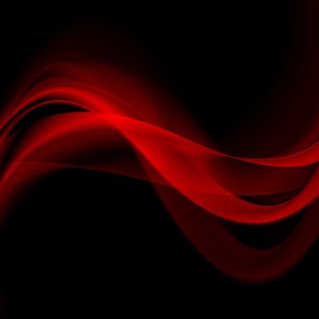 Bright red glowing waves on black background