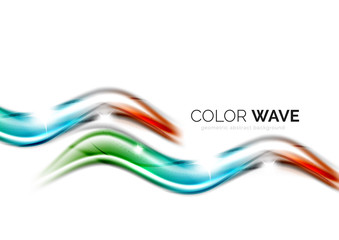 Glossy wave isolated on white background 