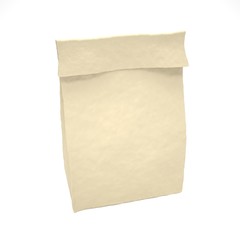 Lunch bag on white. 3d rendering.