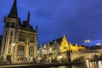 Ghent's old city centre in Belgium