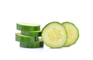 Sliced Cucumber isolated on white