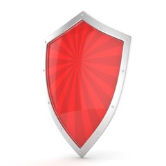 shield icon on white. 3d rendering.