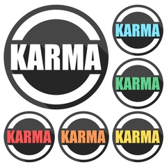 Karma icons set with long shadow