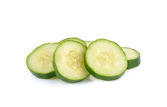 Sliced Cucumber isolated on white
