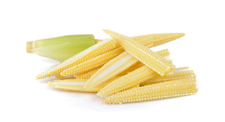 Baby corn on a white background