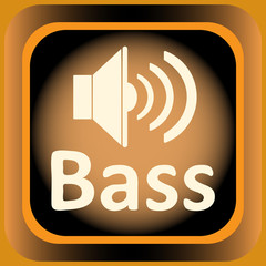 Icon orange loudspeaker and bass