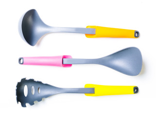 kitchen utensils isolated on white